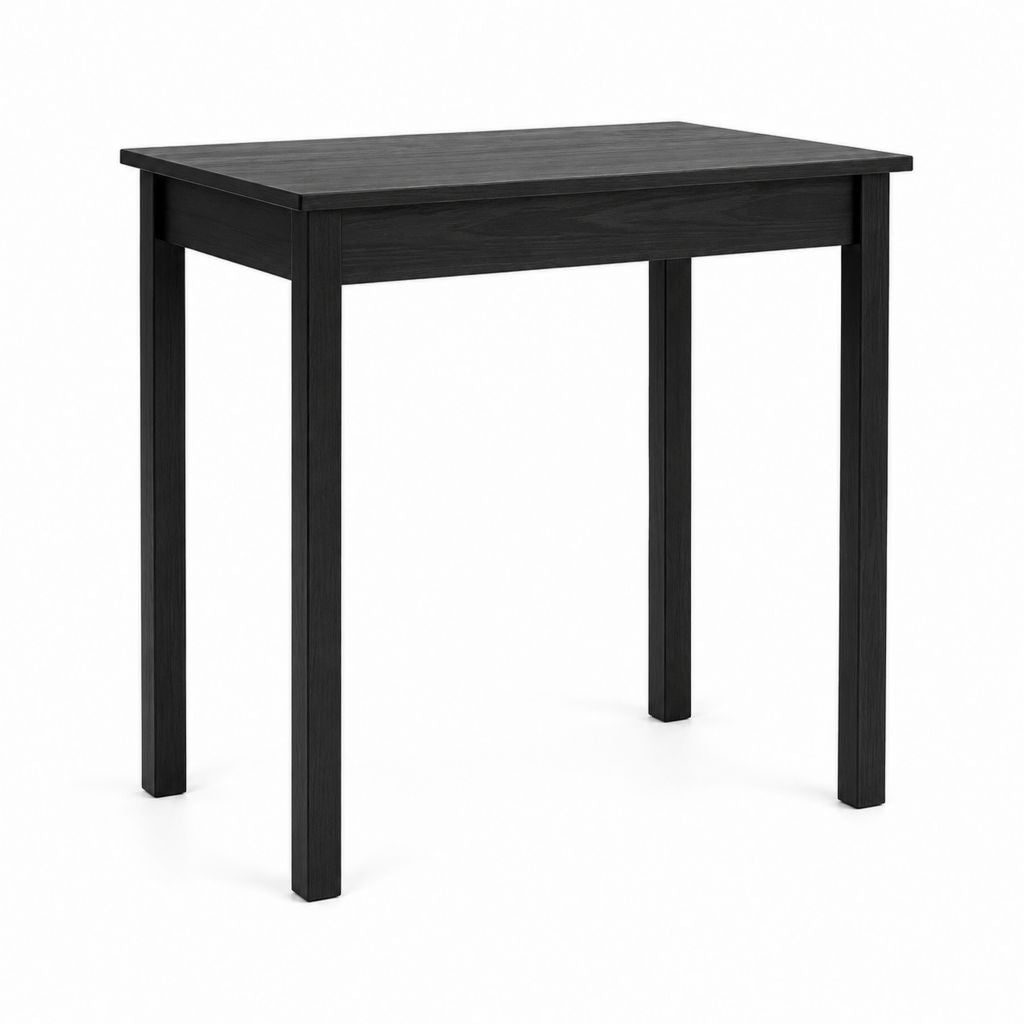 Table à manger carrée noire en panneaux MDF 75 x 75 x 74 cm