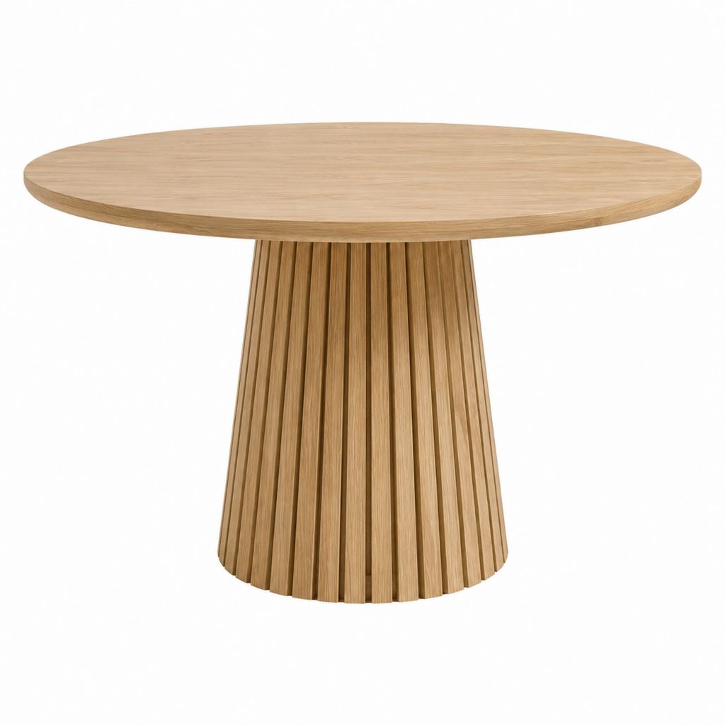 Table à manger ronde en chêne massif naturel Ø 120 cm hauteur 75 cm